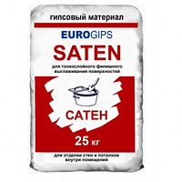 Гипсовая финишная шпаклевка Евро SATENgips, 25 кг.
